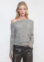 Enza Costa Boucle Knit Slouch Sweater (4)
