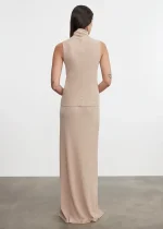 Enza Costa Cashmere Bias Skirt Khaki (1)