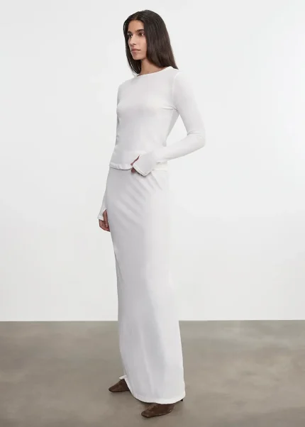 Enza Costa Cashmere Bias Skirt White (2)