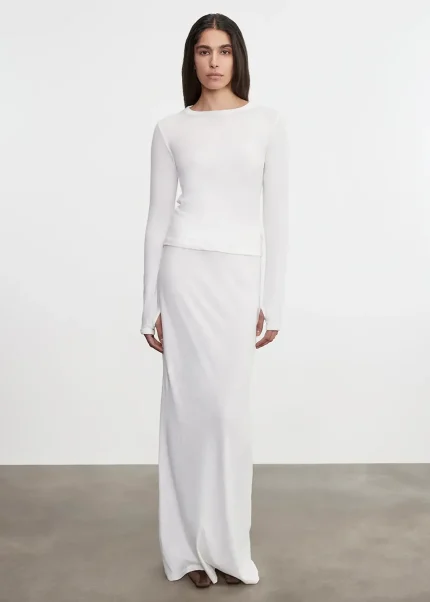 Enza Costa Cashmere Bias Skirt White (3)