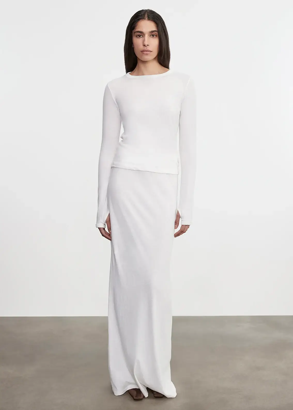 Enza Costa Cashmere Bias Skirt White (3) Enza Costa Cashmere Bias Skirt White (3)