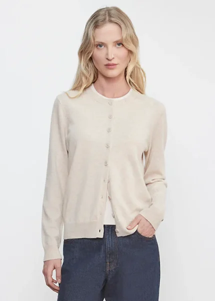 Enza Costa Cashmere Crew Cardigan Sweater (4)
