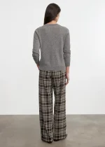 Enza Costa Cashmere Crew Cardigan Sweater Thunder (1)
