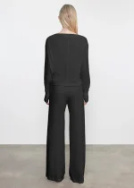 Enza Costa Cashmere Drawcord Pant Charcoal (1)