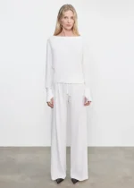 Enza Costa Cashmere Drawcord Pant White (3)