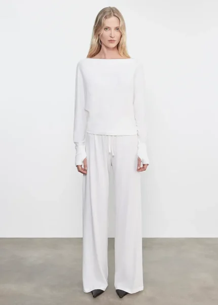 Enza Costa Cashmere Drawcord Pant White (3)