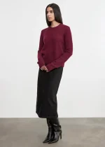 Enza Costa Cashmere Easy LS Crew Sweater Barolo (2)