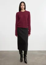 Enza Costa Cashmere Easy LS Crew Sweater Barolo (3)