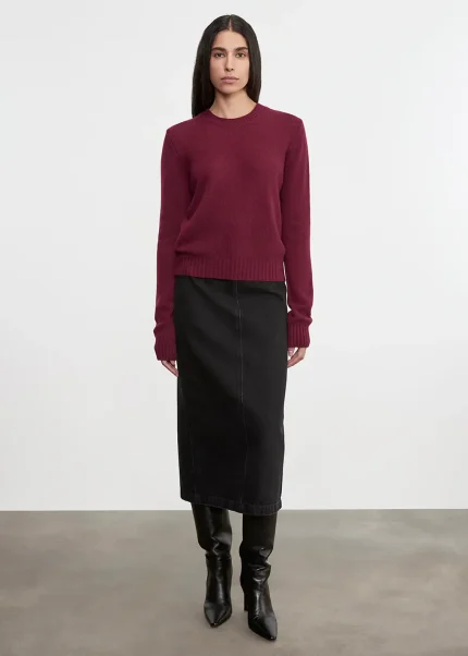 Enza Costa Cashmere Easy LS Crew Sweater Barolo (3)