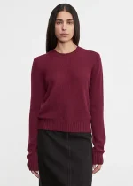 Enza Costa Cashmere Easy LS Crew Sweater Barolo (4)