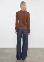 Enza Costa Cashmere Easy LS Crew Sweater Nutmeg (1)