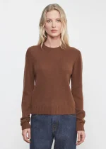 Enza Costa Cashmere Easy LS Crew Sweater Nutmeg (4)