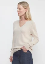 Enza Costa Cashmere V Neck Sweater (1)