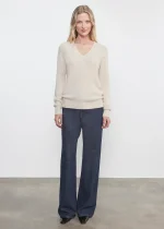 Enza Costa Cashmere V Neck Sweater (3)