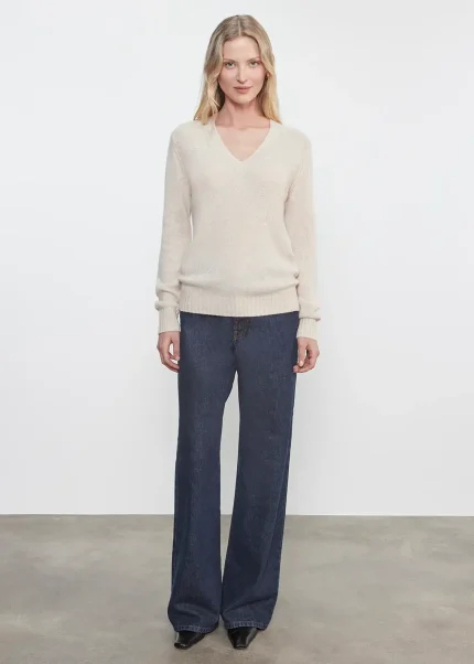 Enza Costa Cashmere V Neck Sweater (3)