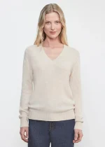 Enza Costa Cashmere V Neck Sweater (4)