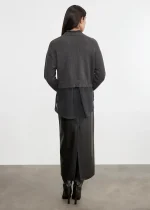 Enza Costa Leather Hi Waist Curve Skirt Black (1)