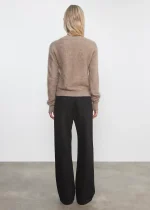 Enza Costa Longhair Cashmere Easy Crew Sweater Walnut (1)