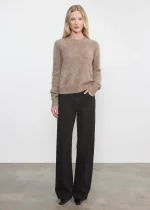 Enza Costa Longhair Cashmere Easy Crew Sweater Walnut (3)
