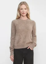 Enza Costa Longhair Cashmere Easy Crew Sweater Walnut (4)