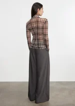 Enza Costa Plaid Mesh LS Turtleneck (1)