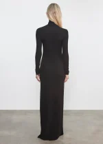 Enza Costa Silk Rib Fluid Turtleneck Dress (1)