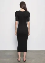 Enza Costa Silk Rib Half Sleeve Midi Dress (3)