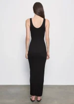 Enza Costa Silk Rib Maxi Dress Black (1)