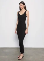 Enza Costa Silk Rib Maxi Dress Black (2)