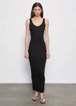 Enza Costa Silk Rib Maxi Dress Black (3)