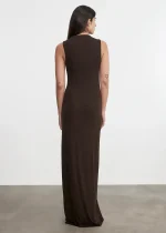 Enza Costa Silk Rib Mockneck Fluid Dress (2)