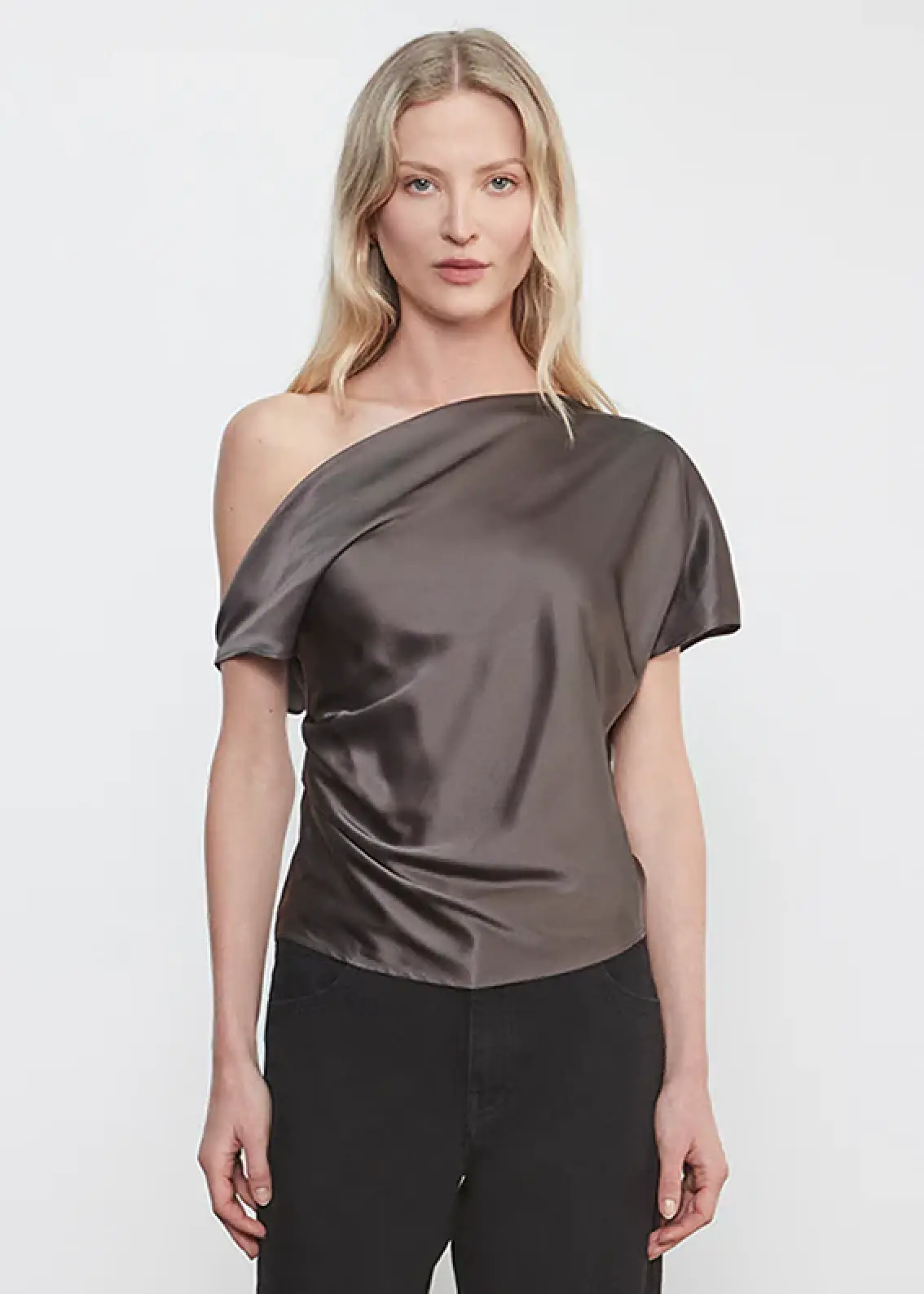 Enza Costa Silk Satin Asymmetrical Drape Top (4) Enza Costa Silk Satin Asymmetrical Drape Top (4)