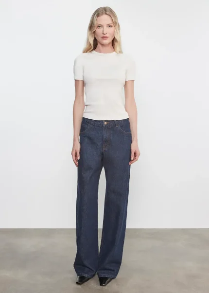 Enza Costa Supima Cotton New Classic SS Tee Alabaster (3)