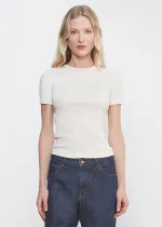 Enza Costa Supima Cotton New Classic SS Tee Alabaster (4)