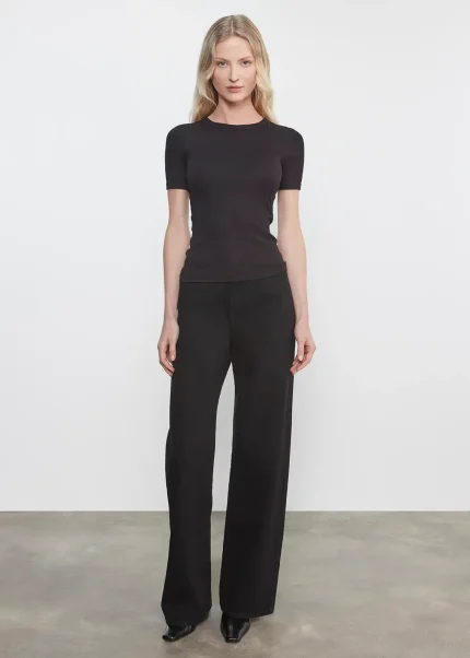 Enza Costa Supima Cotton New Classic SS Tee Black (3)