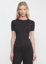Enza Costa Supima Cotton New Classic SS Tee Black (4)