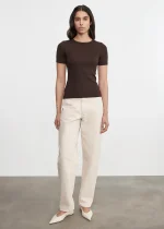 Enza Costa Supima Cotton New Classic SS Tee Coffee Bean (3)