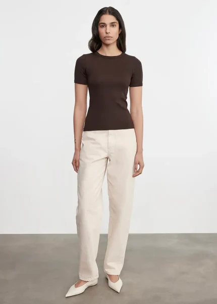 Enza Costa Supima Cotton New Classic SS Tee Coffee Bean (3)