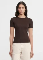 Enza Costa Supima Cotton New Classic SS Tee Coffee Bean (4)