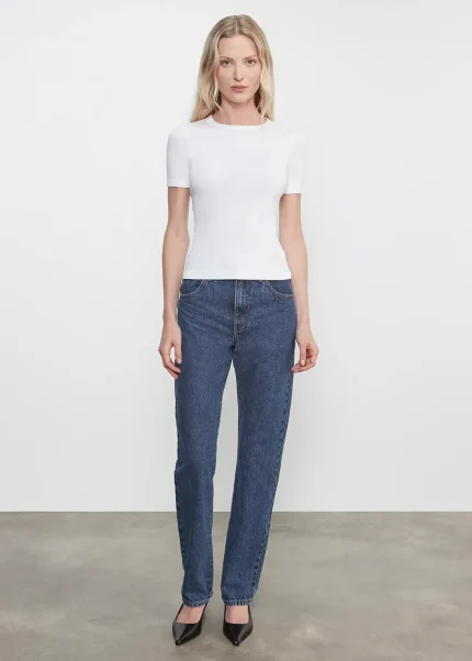 Enza Costa Supima Cotton New Classic SS Tee White (3)