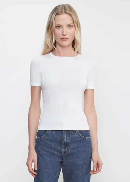 Enza Costa Supima Cotton New Classic SS Tee White (4)