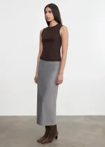 Enza Costa Supima Cotton New Classic Sleeveless Tee Coffee Bean (1)