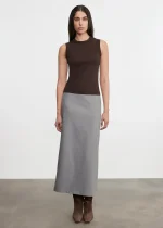 Enza Costa Supima Cotton New Classic Sleeveless Tee Coffee Bean (2)