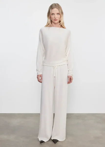Enza Costa Tissue Cashmere Dolman Sweater Undyed (3)
