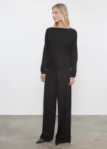 Enza Costa Tissue Cashmere Drawcord Pant Black (2)